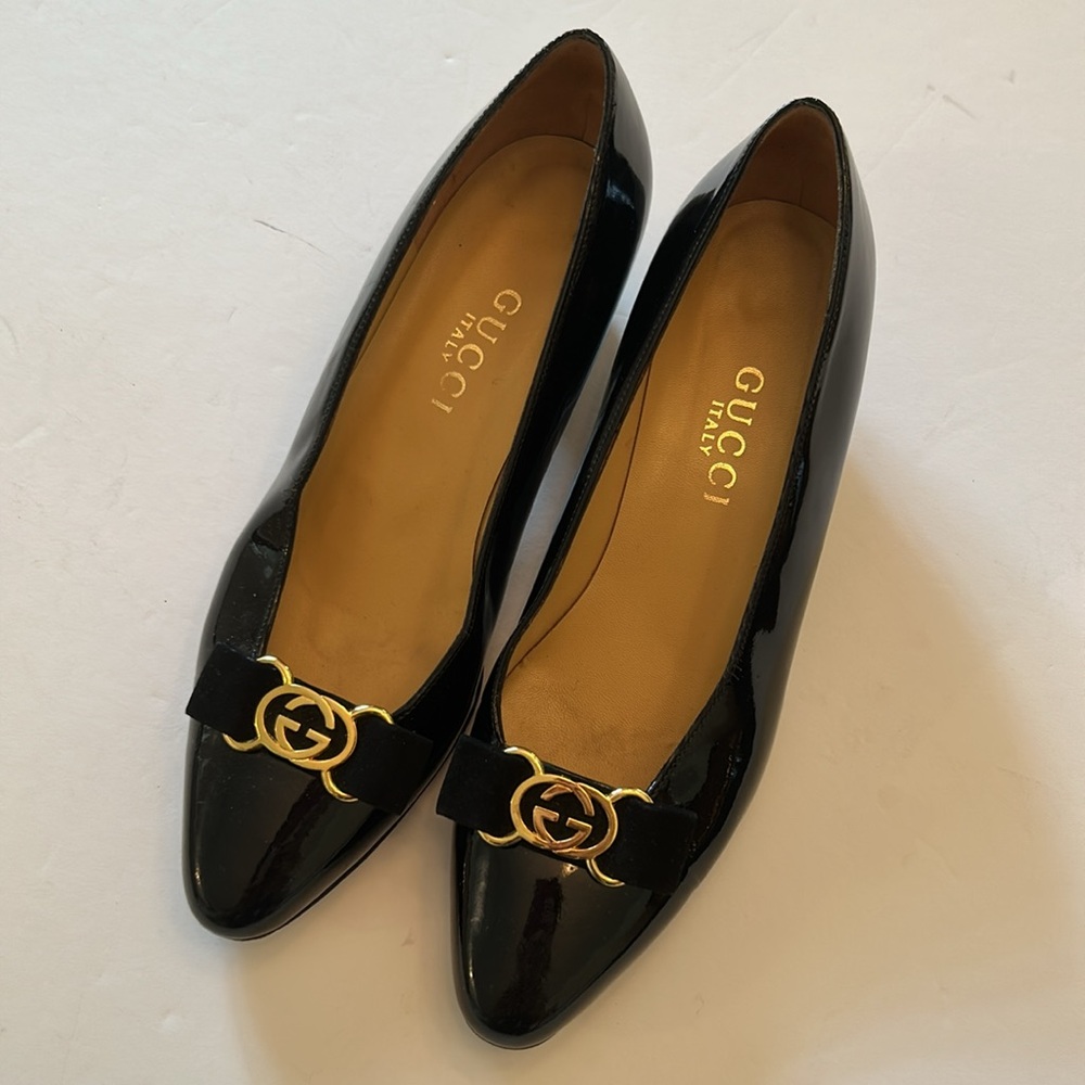 Gucci Black Leather Flats - Picture 3 of 16